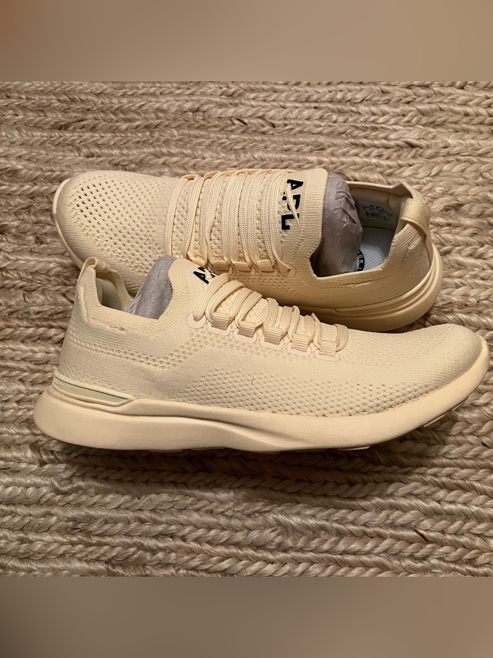 Athletic Propulsion Labs Women’s Knit Athletic Sneakers in Vanilla